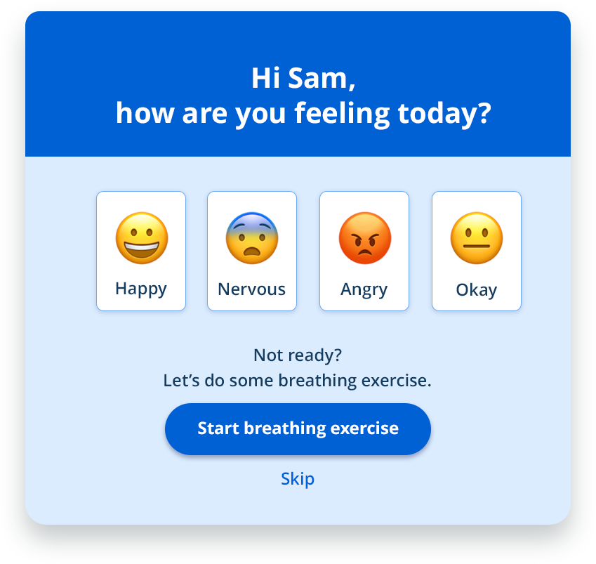 wellness check UI